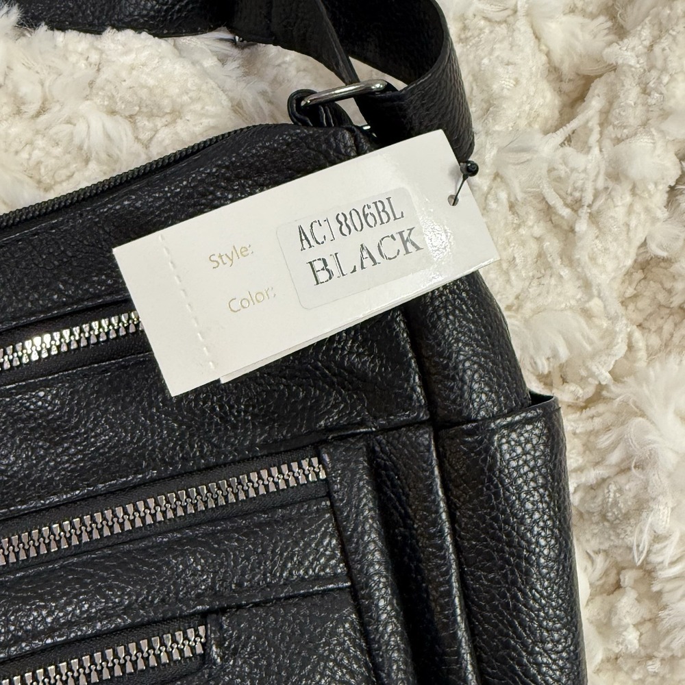 Cee Klein New York Black‎ Cross Body Purse Vegan Leather Designer Bag Purse New - Picture 3 of 13